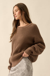 Peaceful Mood Ribbed Knit Exposed-Seam Sweater - ShopPromesa