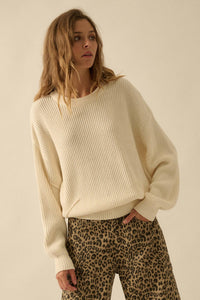 Peaceful Mood Ribbed Knit Exposed-Seam Sweater - ShopPromesa