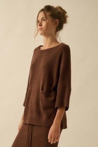 Promise the Label Textured Knit Tunic Sweater - ShopPromesa