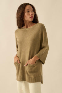 Promise the Label Textured Knit Tunic Sweater - ShopPromesa