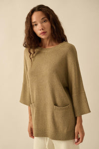 Promise the Label Textured Knit Tunic Sweater - ShopPromesa