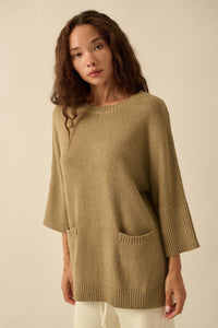 Promise the Label Textured Knit Tunic Sweater - ShopPromesa