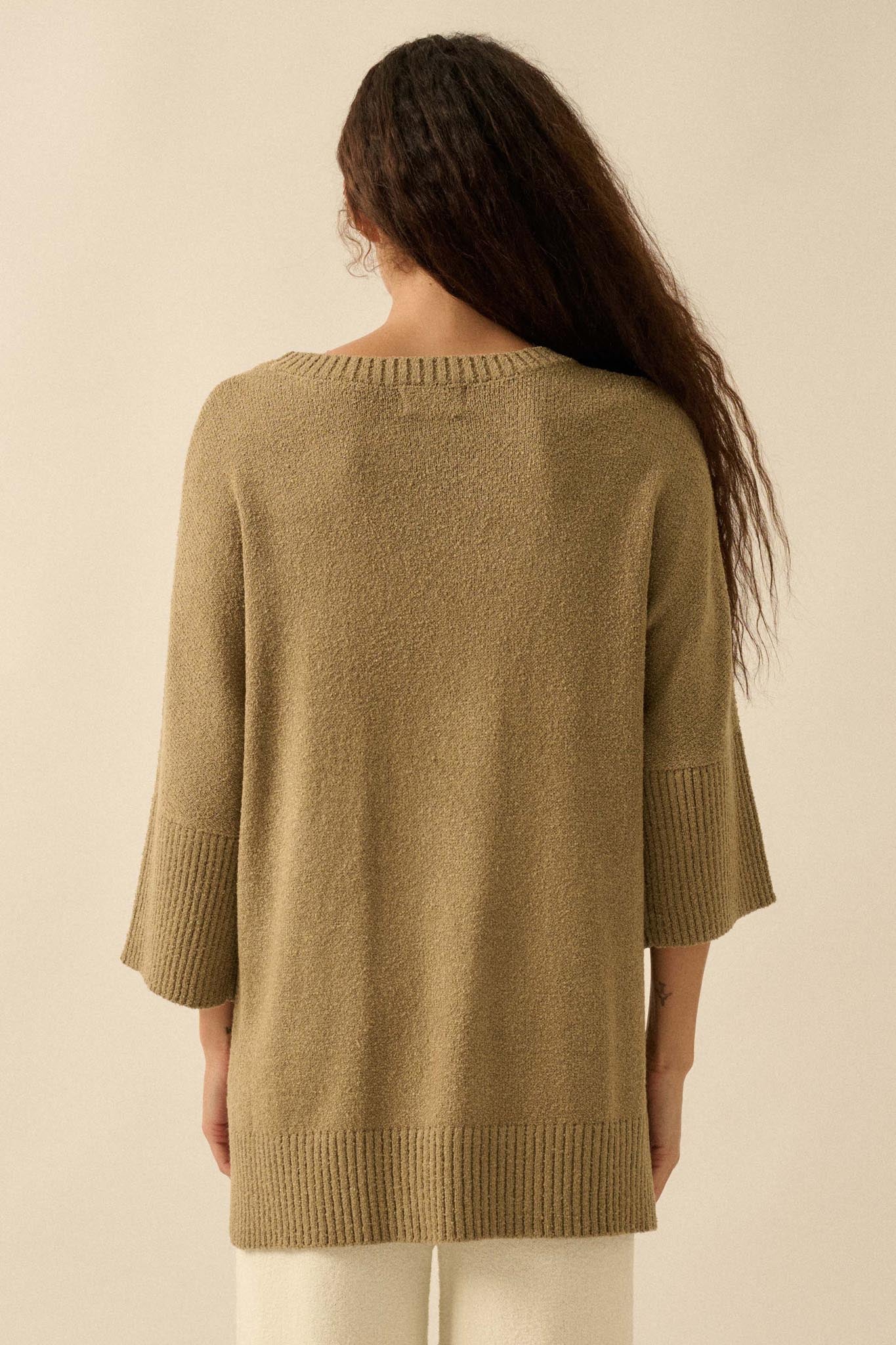 Promise the Label Textured Knit Tunic Sweater - ShopPromesa