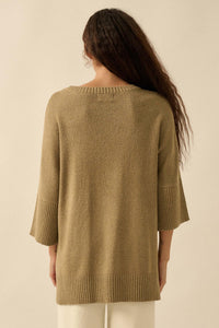 Promise the Label Textured Knit Tunic Sweater - ShopPromesa