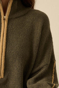 Promise the Label Textured Knit Half-Zip Sweater - ShopPromesa