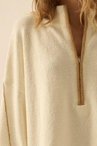 Promise the Label Textured Knit Half-Zip Sweater - ShopPromesa