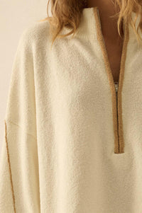 Promise the Label Textured Knit Half-Zip Sweater - ShopPromesa