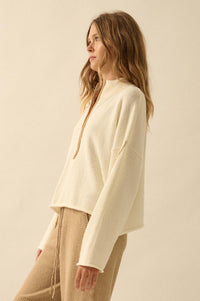 Promise the Label Textured Knit Half-Zip Sweater - ShopPromesa