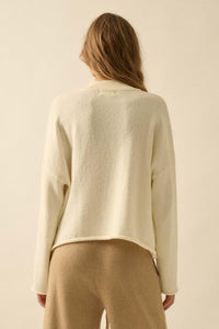 Promise the Label Textured Knit Half-Zip Sweater - ShopPromesa