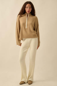 Promise the Label Textured Knit Half-Zip Sweater - ShopPromesa