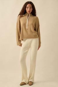 Promise the Label Textured Knit Half-Zip Sweater - ShopPromesa