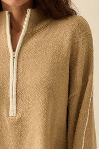 Promise the Label Textured Knit Half-Zip Sweater - ShopPromesa