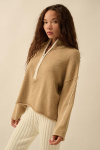 Promise the Label Textured Knit Half-Zip Sweater - ShopPromesa