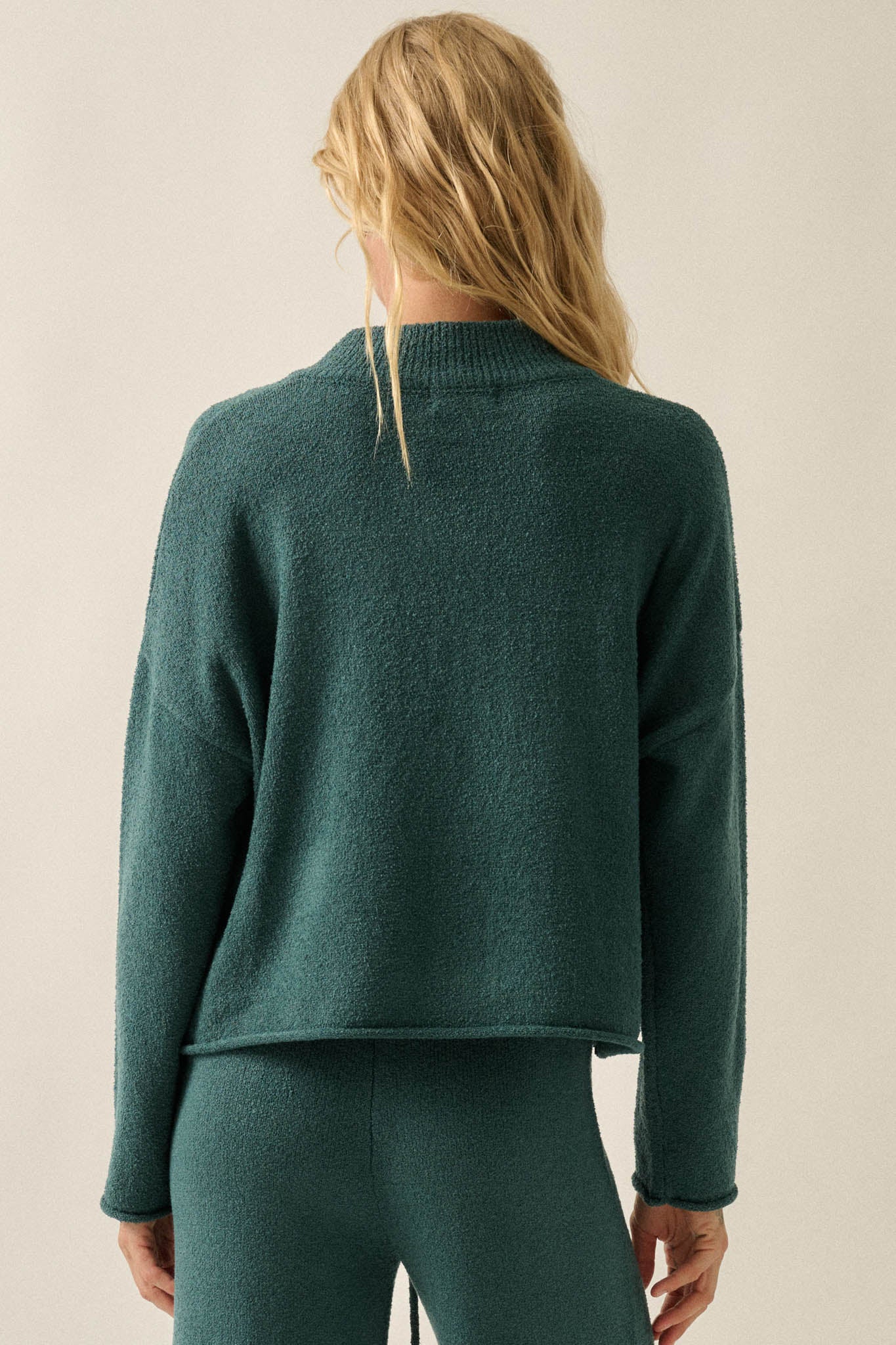 Promise the Label Textured Knit Half-Zip Sweater