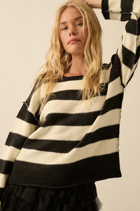 Promise the Label Striped Rolled-Edge Sweater - ShopPromesa