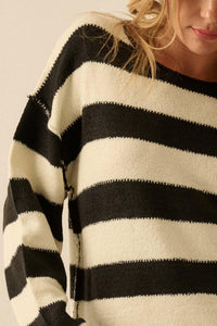 Promise the Label Striped Rolled-Edge Sweater - ShopPromesa