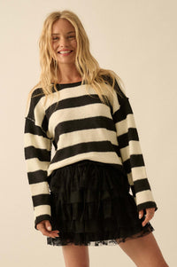 Promise the Label Striped Rolled-Edge Sweater - ShopPromesa