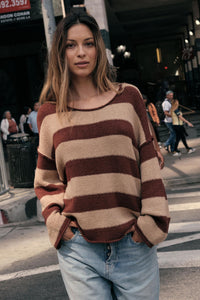 Promise the Label Striped Rolled-Edge Sweater - ShopPromesa