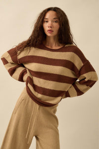 Promise the Label Striped Rolled-Edge Sweater - ShopPromesa