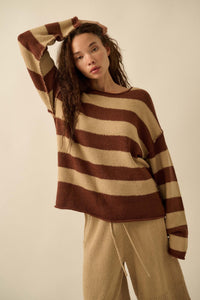Promise the Label Striped Rolled-Edge Sweater - ShopPromesa