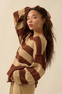 Promise the Label Striped Rolled-Edge Sweater - ShopPromesa