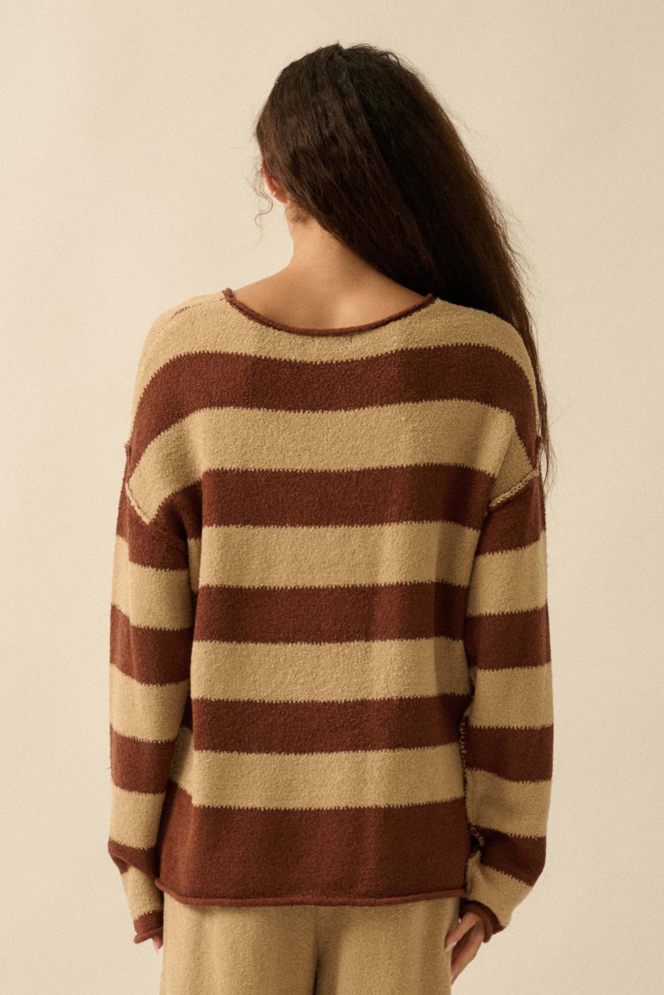 Promise the Label Striped Rolled-Edge Sweater - ShopPromesa