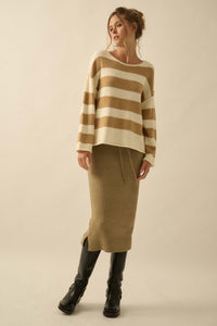Promise the Label Striped Rolled-Edge Sweater - ShopPromesa