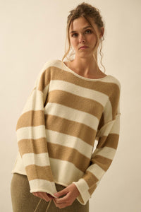 Promise the Label Striped Rolled-Edge Sweater - ShopPromesa
