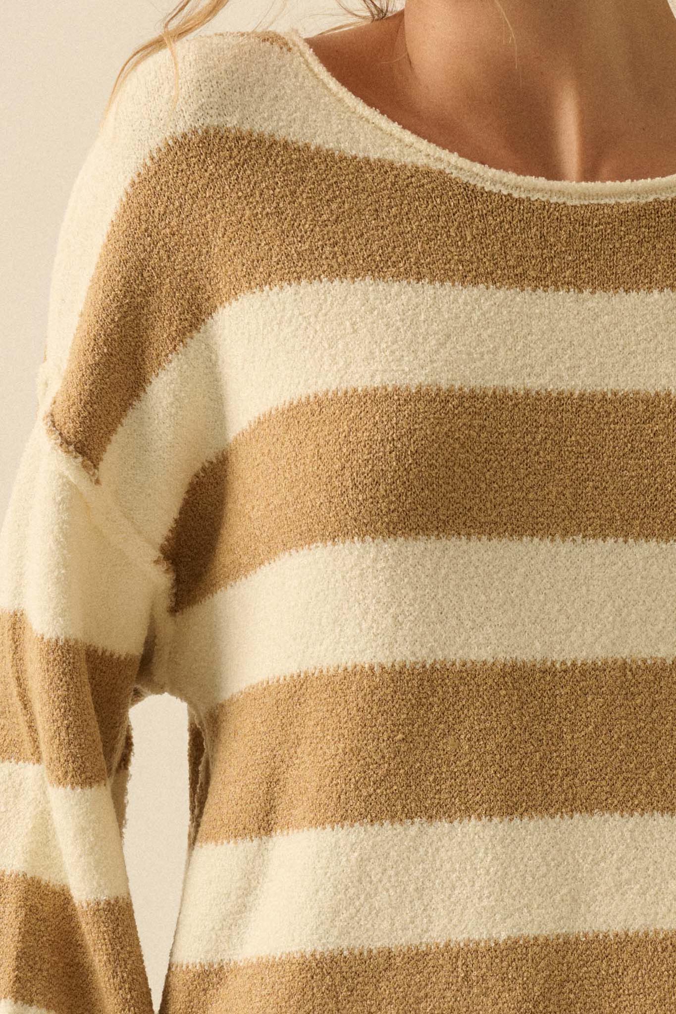 Promise the Label Striped Rolled-Edge Sweater - ShopPromesa