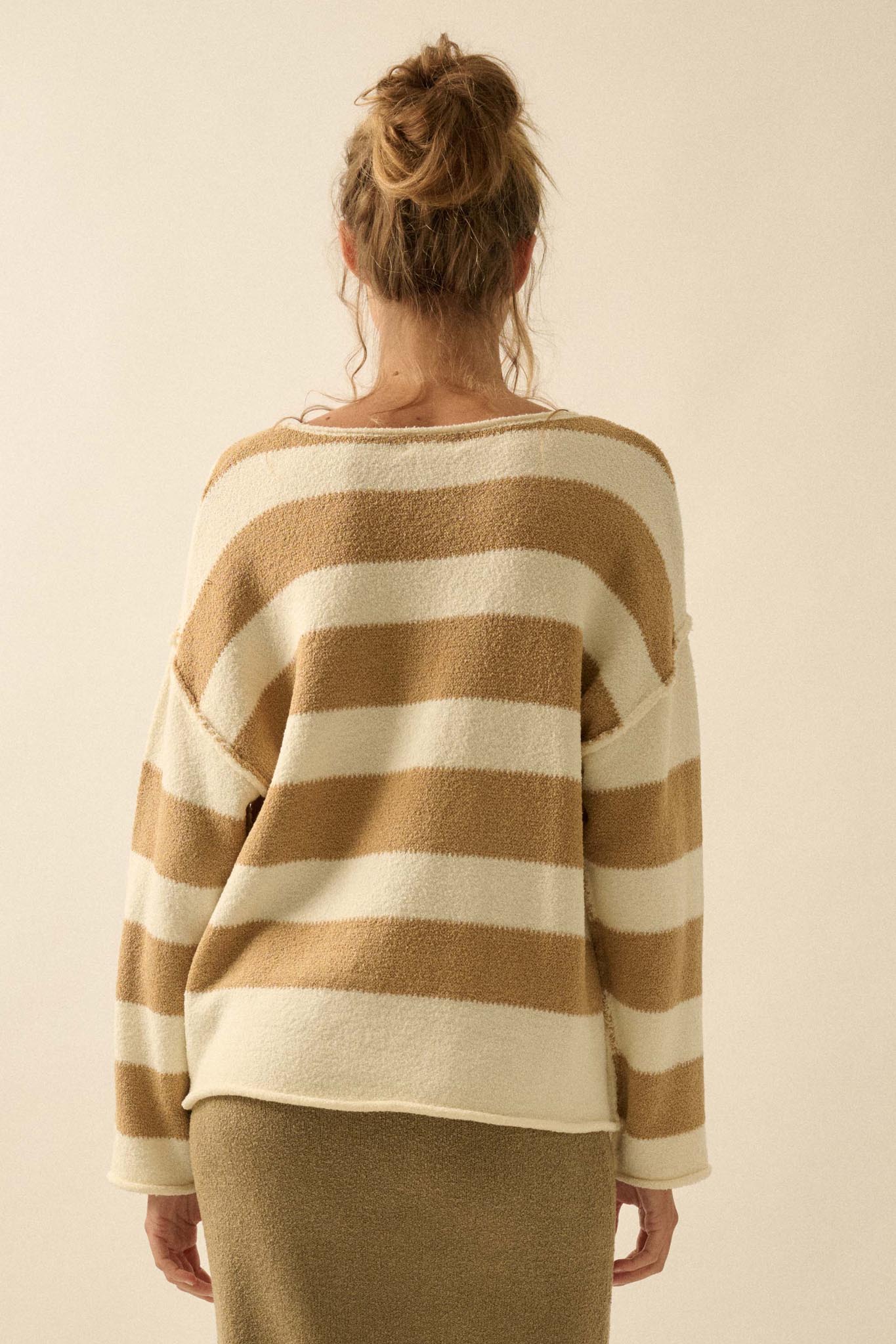 Promise the Label Striped Rolled-Edge Sweater - ShopPromesa