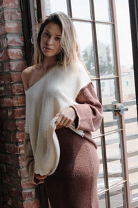 Promise the Label Colorblock Rolled-Edge Sweater - ShopPromesa
