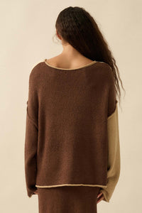 Promise the Label Colorblock Rolled-Edge Sweater - ShopPromesa