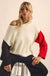 Promise the Label Colorblock Rolled-Edge Sweater