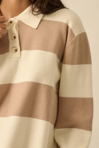 Advantage Line Striped Knit Collared Rugby Sweater - ShopPromesa