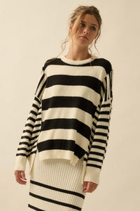 Promise the Label Paneled Striped Sweater - ShopPromesa