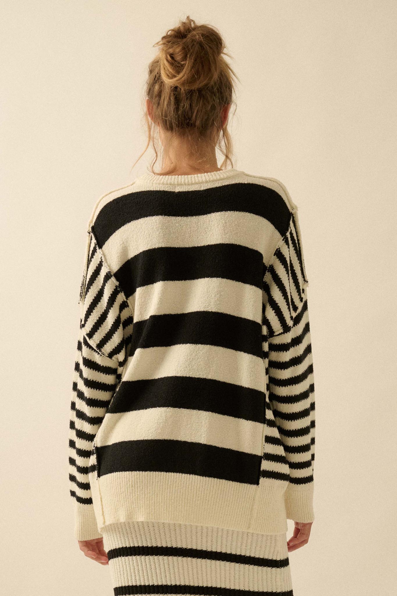 Promise the Label Paneled Striped Sweater - ShopPromesa