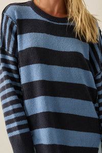 Promise the Label Paneled Striped Sweater - ShopPromesa