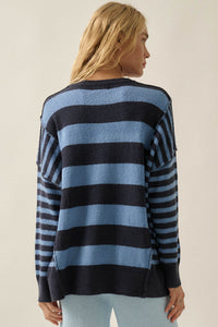 Promise the Label Paneled Striped Sweater - ShopPromesa