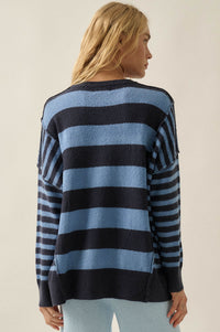 Promise the Label Paneled Striped Sweater - ShopPromesa