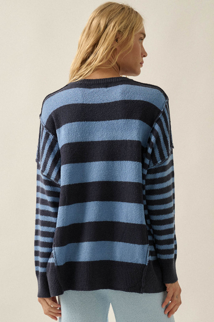 Promise the Label Paneled Striped Sweater - ShopPromesa