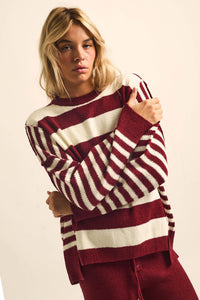 Promise the Label Paneled Striped Sweater - ShopPromesa