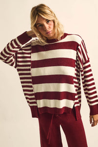 Promise the Label Paneled Striped Sweater - ShopPromesa