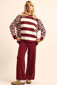 Promise the Label Paneled Striped Sweater - ShopPromesa