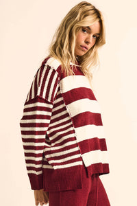 Promise the Label Paneled Striped Sweater - ShopPromesa