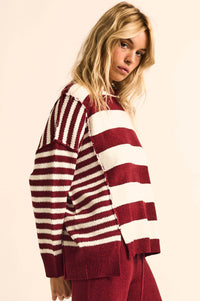 Promise the Label Paneled Striped Sweater - ShopPromesa