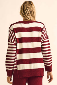 Promise the Label Paneled Striped Sweater - ShopPromesa