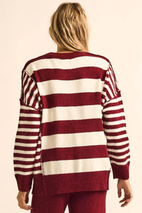 Promise the Label Paneled Striped Sweater - ShopPromesa