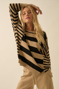 Promise the Label Paneled Striped Sweater - ShopPromesa