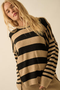 Promise the Label Paneled Striped Sweater - ShopPromesa