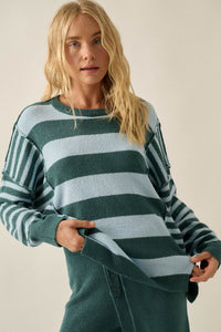 Promise the Label Paneled Striped Sweater - ShopPromesa